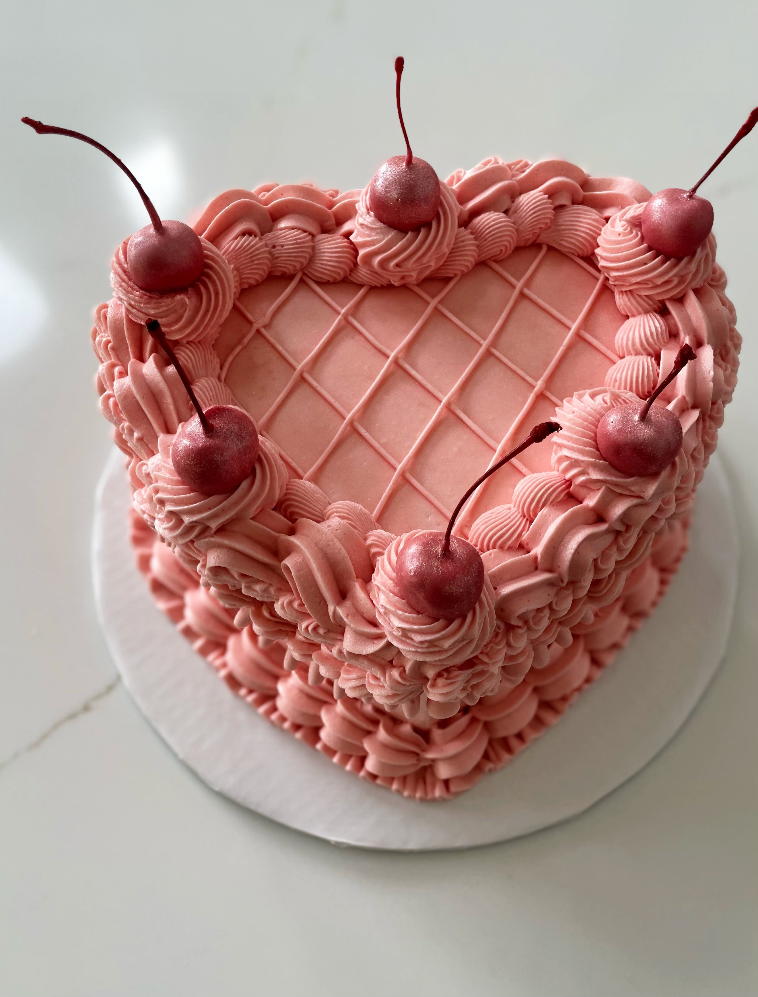 Pink Vintage Heart Cake